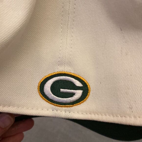 New Era Cream/Green Green Bay Packers Sideline 39THIRTY 2-Tone Flex Hat M/L - Picture 5 of 9